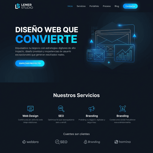 Ejemplo de diseño web profesional Lener Studio